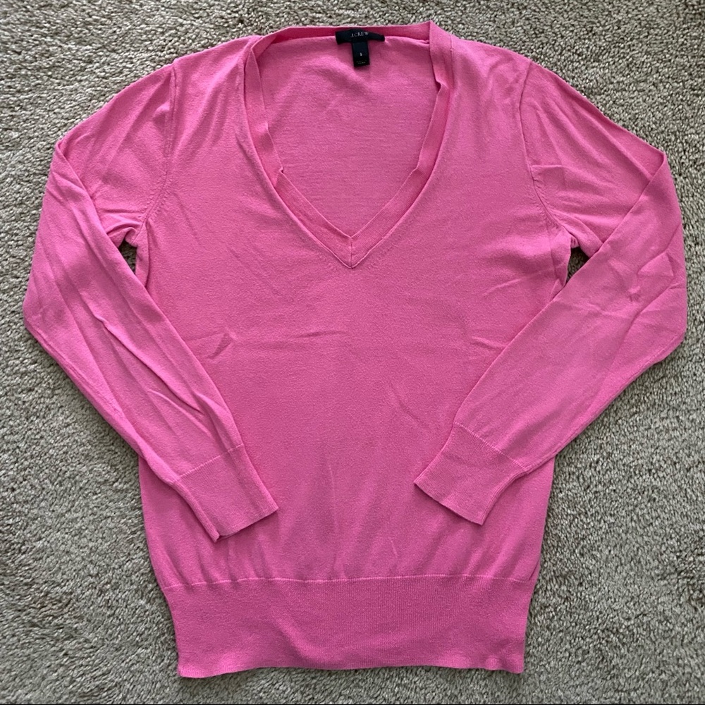 J. Crew Pink V Neck Sweater